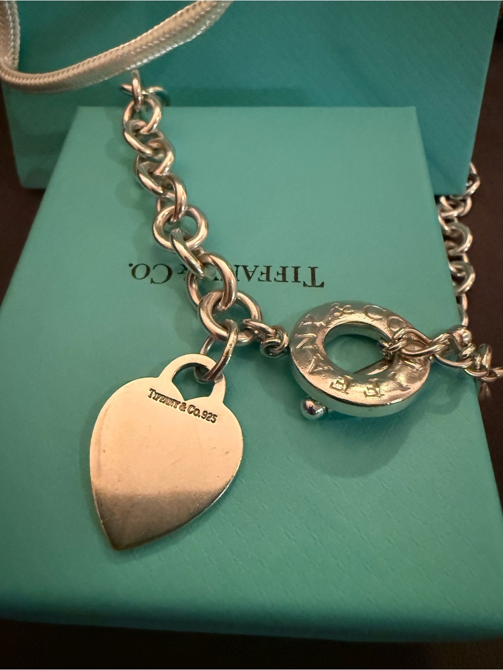 🔥Tiffany & Co Return to Tiffany Heart Tag Toggle Necklace 16" Sterling925🔥 - Picture 6 of 17